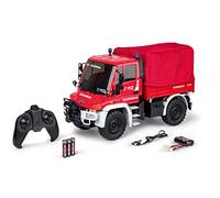 Carson Modellino 500907721 1:12 MB Unimog U300 per vigili del fuoco. 2,4G RTR, veicolo, Unimog RC con funzioni, set completo al 100% rosso