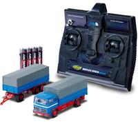 Carson Telone 1:87 MB 1620 con rimorchio, 100% RTR blu, modello pronto per la guida, auto RC, auto H0, modello RC, veicolo Diorama, camion telecomandato, camion telecomandato