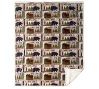CARSTENS, INC. Ultra Premium Super Soft Plush Sherpa Fleece Oversized Throw Blanket 54" x 68", Vintage Lodge