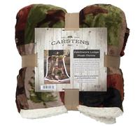 Carstens Patchwork Lodge Coperta Morbida in Peluche Sherpa, Poliestere, Multicolore, 54" x 68"