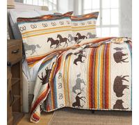 Carstens Wrangler - Set copripiumino da 3 pezzi, motivo a righe occidentali, per letto