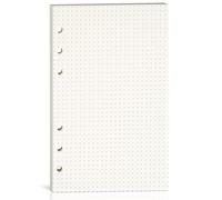 Carta a quadretti A6, spessa 100 g/m², perforata a 6 fori, ricarica di carta punteggiata A6 per agende/raccoglitori/organizer Filofax, 80 fogli (160 pagine), 16 x 10 cm, beige