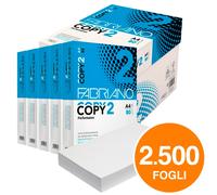 Carta A4 80gr Bianca Fabriano Copy 2 Stampante 5 Risme da 500 fogli 2500 Totali