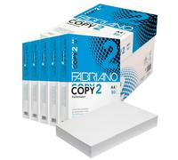 Carta A4 per Stampante Copy 2, Fabriano 5 Risme da 500 Fogli - 2500 Totali, Carta da 80gr Per Ufficio, Fotocopie, Multiuso