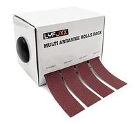 Carta abrasiva 4 pezzi Carta vetrata Varietà Pack con Dispenser Disegnabile Smeriglio Rotolo Metallo Vetro Carpenteria Carta abrasiva (4rotoli8m)