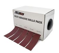 Carta abrasiva 5 pezzi Carta vetrata Varietà Pack con Dispenser Disegnabile Smeriglio Rotolo Metallo Vetro Carpenteria Carta abrasiva (5rotoli8m)