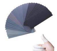Carta abrasiva da 120 a 20000, 22 fogli di carta vetrata fine con 3 lettini per dita, carta abrasiva a grana assortita, assortimento di carta vetrata per auto, legno, metallo, mobili, 22 x 9,1 cm