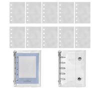 Carta Ad Anelli Copertina in PVC Trasparente 5 Anelli | Blocco Fogli Rifornimento Quaderno 10 Fogli - Attività Creative per Feste di Compleanno Viaggi Aerei e Stradali Scrapbooking