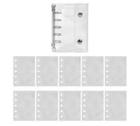 Carta Ad Anelli Copertina in PVC Trasparente 5 Anelli | Carta A Fogli Sciolti Larga 10 Pagine | Attività Creative per Feste di Compleanno Viaggi Aerei e Stradali Scrapbooking