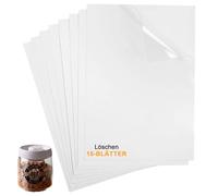 Carta Adesiva a Getto d'Inchiostro, Etichette Adesive, Fogli Adesivi, Pellicole Adesive Trasparenti, Formato A4, 15 Pezzi, Autoadesiva, in Vinile, per Stampante a Getto d'Inchiostro