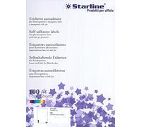 Carta Adesiva Bianca A4 Etichette per STAMPANTI Ink Jet E Laser 100 Fogli