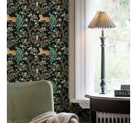 Carta Adesiva per Mobili Albero Tigre Pavone Carta da Parati Adesiva Muro Moderna Impermeabile Autoadesiva per Soggiorno Camera Da Letto Sfondo Porta Cucina Armadio 45x300 cm/3 rotolo