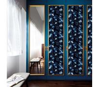 Carta Adesiva per Mobili Elegante Fiore Blu Adesivi Murali Non Tessut Wallpaper Moderna Parato Adesivo per Parete Autoadesiva Carta da Parati Adesiva Muro Cucina Soggiorno 45x300cm/1 roll