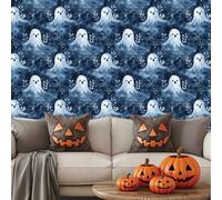 Carta Adesiva per Mobili Foglie Blu Dei Cartoni Animati Adesivi Murali Non Tessut Wallpaper Moderna Parato Adesivo per Parete Autoadesiva Carta da Parati Adesiva Muro Cucina Soggiorno 45x200cm/2 roll