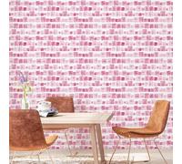 Carta Adesiva per Mobili Geometria Dell'Inchiostro Rosa Carta da Parati Adesiva Muro Moderna Impermeabile Autoadesiva per Soggiorno Camera Da Letto Sfondo Porta Cucina Armadio 38.6x480.6 cm