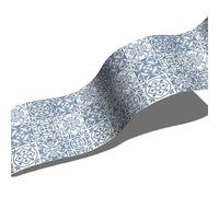 Carta Adesiva per Mobili Modello Blu Beige Adesivi Murali Non Tessut Wallpaper Moderna Parato Adesivo per Parete Autoadesiva Carta da Parati Adesiva Muro Cucina Soggiorno 10x200cm/1 roll