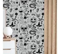 Carta Adesiva per Mobili Serpente Cranio Grigio Tappeto murale autocollante PVC Impermeabile per Soggiorno Camera Bagno Cucina Carta da Parati Adesiva Muro 40x120 cm/ 1 rotolo