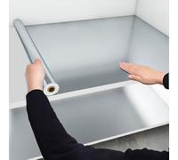 Carta Adesiva Spessa e Strutturata Color Argento 60CM, Rivestimento Autoadesivo Impermeabile di Alta Qualità per Mobili della Cucina, Cassetti, Piano di Lavoro (Size:500CM,Color:Silver spazzolato)