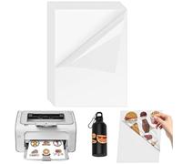 Carta Adesiva Stampabile Trasparente, 30 Fogli Adesivi Trasparenti Stampabili, A4 Carta per Stampanti a Getto d'inchiostro e Stampanti Laser, 21x 29,7 cm (Trasparente)