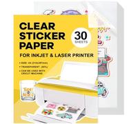Carta Adesiva trasparente Getto D'inchiostro Vinile Stampabile Carta 30Fogli A4 Adesivi Impermeabile Per Stampante Per Stampanti Laser Asciugatura Rapida 21 x 29,7 cm(Traslucido - Impermeabile)