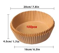 Carta Antiaderente Friggitrice Ad Aria Airfryer rotonda rettangolare 100 pezzi