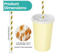 Carta Bere Cannucce Biodegradabile Eco Friendly 195mm Festa di Nozze Smoothie UK