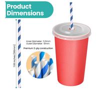 Carta Bere Cannucce Biodegradabile Eco Friendly 195mm Festa di Nozze Smoothie UK