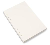 Carta bianca formato A5, ricarica A5, carta di riempimento A5, 6 fori, ricariche di carta bianca per agenda Filofax A5, quaderni, appunti, 80 fogli/160 pagine, 14 x 20 cm, beige (1)