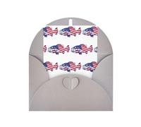Carta bianca verticale con stampa della bandiera americana con stampa di pesca patriottica per le vacanze e auguri di ringraziamento per te (Thinking of You biglietto di compleanno)
