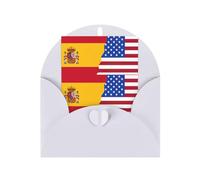 Carta bianca verticale con stampa della bandiera della Spagna americana per le vacanze grazie (Thinking of You Biglietto di compleanno)