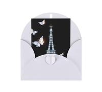 Carta bianca verticale con stampa della Torre Eiffel (Thinking Of You Biglietto di auguri di compleanno)