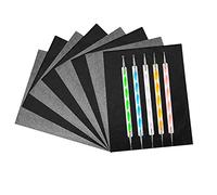 Carta Carbon,100 Fogli in Carbonio Carta di Grafite Tracing Copia,Fogli Carta Carbone Nera,Carta Transfer in Carta Grafite,con 5 Penna per Goffratura per Legno Carta Tela e Altre Superfici