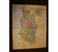 Carta, cartina, mappa del 1840 Meuse - Bar le Duc - Francia Malte Brun