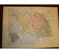 Carta, cartina o mappa del 1840 Vendée - La Roche sur Yon Francia Malte Brun