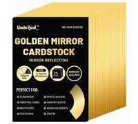 Carta cartoncino A4 Golden Mirror, 25 fogli 250gsm/92Ib carta riflettente metallizzata per artigianato, cartoncino in alluminio per progetti fai da te UAP19GD25