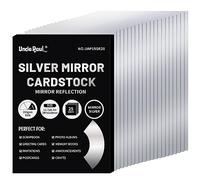Carta cartoncino effetto specchio argentato A4, 25 fogli 250 g/m²/92 libbre Carta riflettente metallizzata per progetti fai da te UAP19SR25