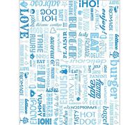 Carta Cerata Per Hamburger "Parole" 32 G/M2 28X34 Cm Blu Pergamana Antigrassi - 1000 Unità