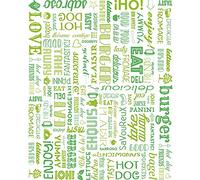 Carta Cerata Per Hamburger "Parole" 32 G/M2 28X34 Cm Verde Pergamana Antigrassi - 1000 Unità
