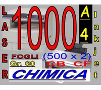 1000 FOGLI A4 CHIMICA COPIANTE CB BIANCO CF BIANCO STAMPA LASER INKJET
