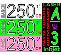 CARTA CHIMICA 3 COPIE RICEVUTE FISCALI X STAMPANTI LASER INKJET A3 BIA VER ROSA