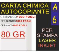 CARTA CHIMICA 80GR 3 COPIE RICEVUTE FISCALI X STAMPANTI LASER INKJET A6 BIANCA