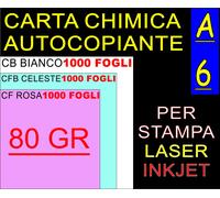 CARTA CHIMICA 80GR RICEVUTE X STAMPANTI LASER INKJET A6 3 COPIE BIA CELE ROSA