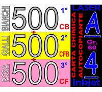 CARTA CHIMICA A4 BIAN GIA ROSA RICEVUTE FISCALI X STAMPANTI LASER INKJET 3 COPIE