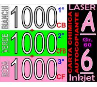 CARTA CHIMICA RICEVUTE FISCALI X STAMPANTI LASER INKJET A6 3 COPIE BIA VERD ROSA
