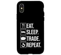 Carta collezionabile ripetuta Eat Sleep Trade Custodia per iPhone X/XS