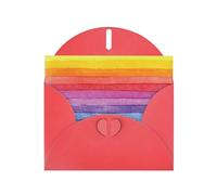 Carta colorata della perla della fibbia di amore di stampa della striscia dell'arcobaleno, regali per le carte di compleanno con il foglio accessorio, biglietto di