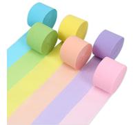 Carta Crespa Colorata, 6 Colori Carta Crepe 4.5cm*25m Decorativa Nastro Crespata per Compleanno matrimonio i Lavori di Floreale Fai da Te