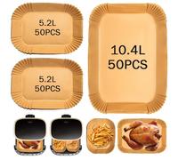 Carta da forno Air Fryer, 150 pezzi per Ninja Flex Drawer Dual Zone AF500EU 10,4L, fodera in carta usa e getta aria friggitrice accessori per Ninja AF500EU, Cecotec 9000 9L, carta Liners friggitrice