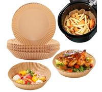 Carta da forno per friggitrice ad aria calda, 100 pezzi, 20-24 cm, antiaderente, impermeabile, resistente all'olio, usa e getta, per airfryer, forno, microonde, vapore