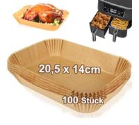 Carta da forno per friggitrice ad aria calda, 100 pezzi 20,5 x 14 cm, rettangolare Airfryer carta da forno per ninja Air Fryer, compatibile con Ninja AF300EU AF400EU, Princess, altri accessori per